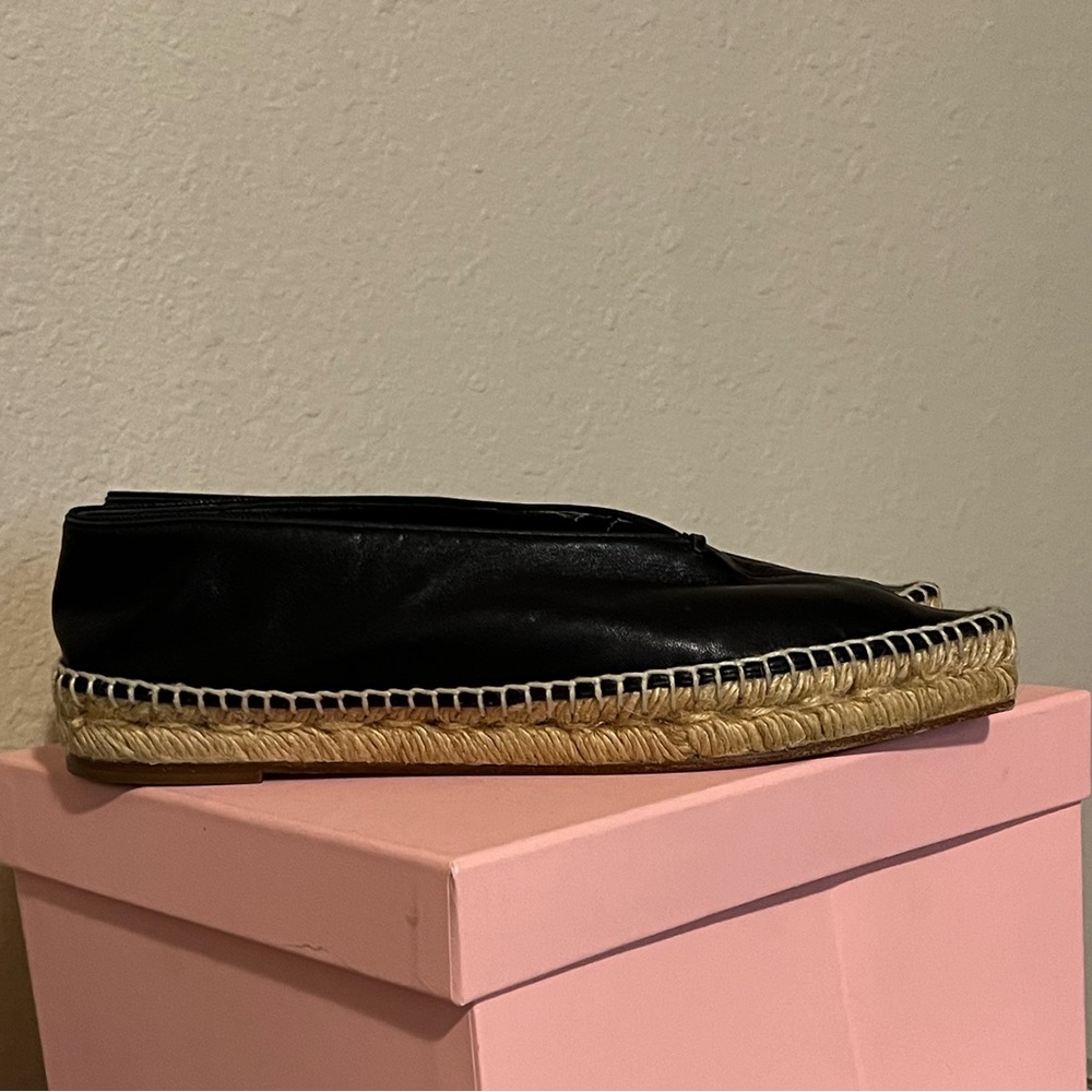 Celine black soft leather espadrilles